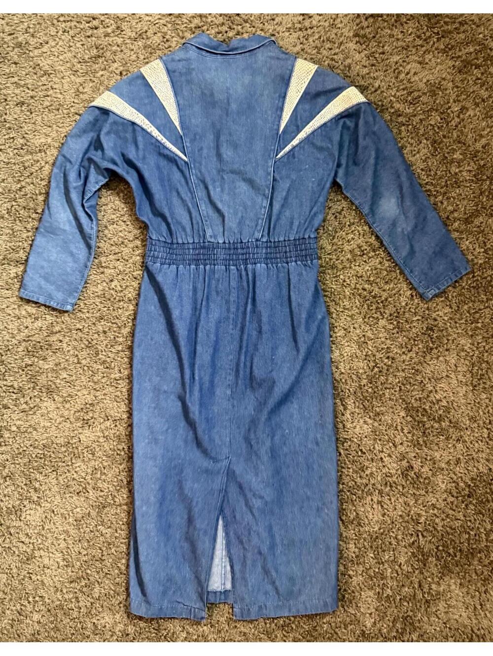 1980's Western Denim Dress from AVON Fashions 80's does 40's - Picture 9 of 10